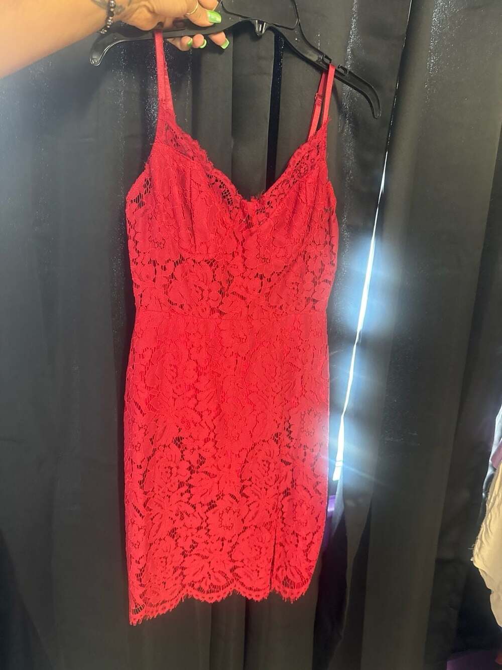 Fashion Nova Ready For You Red Lace Midi Dress Size M